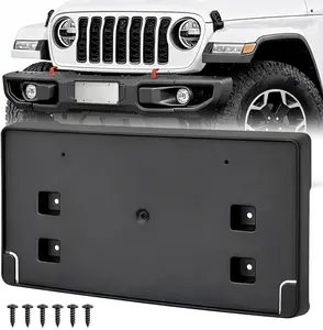 Nilight Front License Plate Frame Holder Mounting Bracket for 2018-2023 2024 2025 2026 Jeep Wrangler JL JLU & Gladiator JT Accessories Replace # 68295610AA CH1068150 Black only for Steel Bumper, Car Accessories summervibes