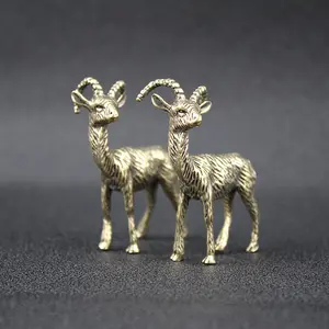 Goat Pure Brass Figurine Home Decor Living Room Desktop Ornament Metal Craftsmanship, Unique Tabletop Decoration, Durable Art Piece