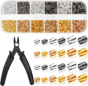 Crimping Beads Jewelry Making 2200 Pieces Crimp Tubes with Crimping Pliers Earring Necklace Bracelet DIY Jewelry Making