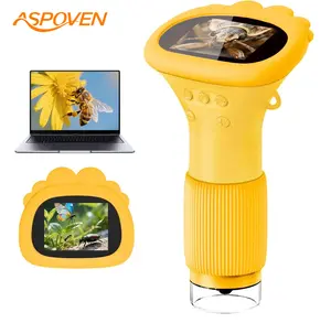 ASPOVEN 2'' Kids Microscope 1000X Handheld Digital Microscope HD Pocket Portable Mini USB Camera for PC STEM Learning Tools Fun Birthday Gift for Kids