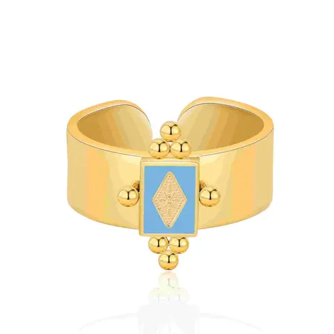 Aprilery Women’s Chunky Open Band Artificial Gemstone Ring - Elegant Fashion Rings, Fashionable Jewelry Accessories, Finger Jewelry for Everyday Wear & Gifting