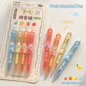 4/8pcs Fun Fruit Scented Pocket Pens, 0.5mm Fast-Drying Colorful Neutral Pens, Fashionable Transparent Journal Drawing Pens, Office Supplies, Gift Ideas