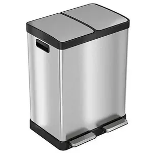 Halo 16 Gallon Step Pedal Trash Can and Recycle Bin with Odor Filters