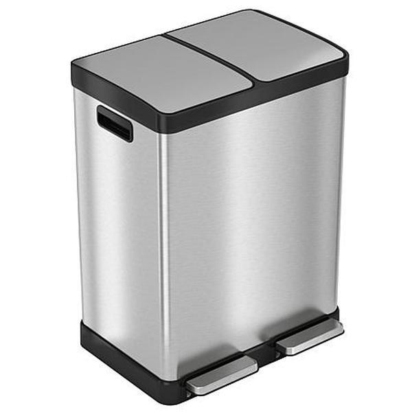 Halo 16 Gallon Step Pedal Trash Can and Recycle Bin with Odor Filters
