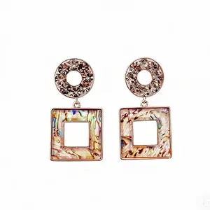 GIGI ARIA EARRINGS 14K Gold Plated Abalone Shell Dangle Earrings for Women Jewelry