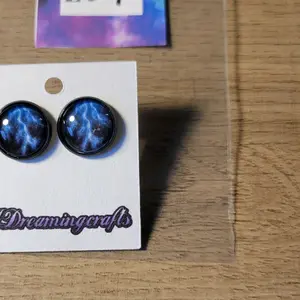 12mm Lightning Straight Post Earrings