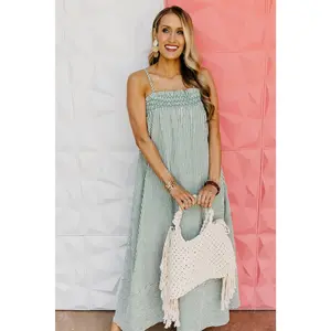 The Samara Smocked Striped Maxi Dress