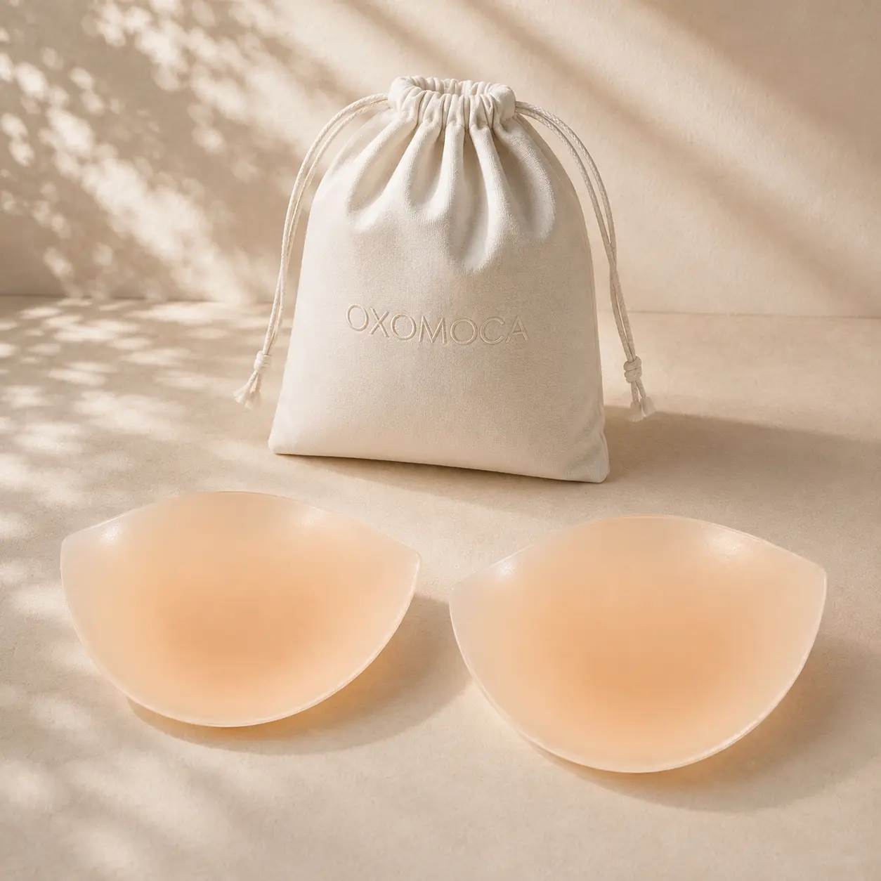 Women's Reusable Silicone Bra Inserts, Soft Contoured Enhancement Pads, Natural Shape Removable Inserts, M Size 9 x 11 cm
