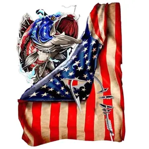 American Flag With Bass Fish, Fishing, Ready To Press,  Bass Fish, American Flag ,  Direct To Film Print. DTF Print, Ready To Press Print