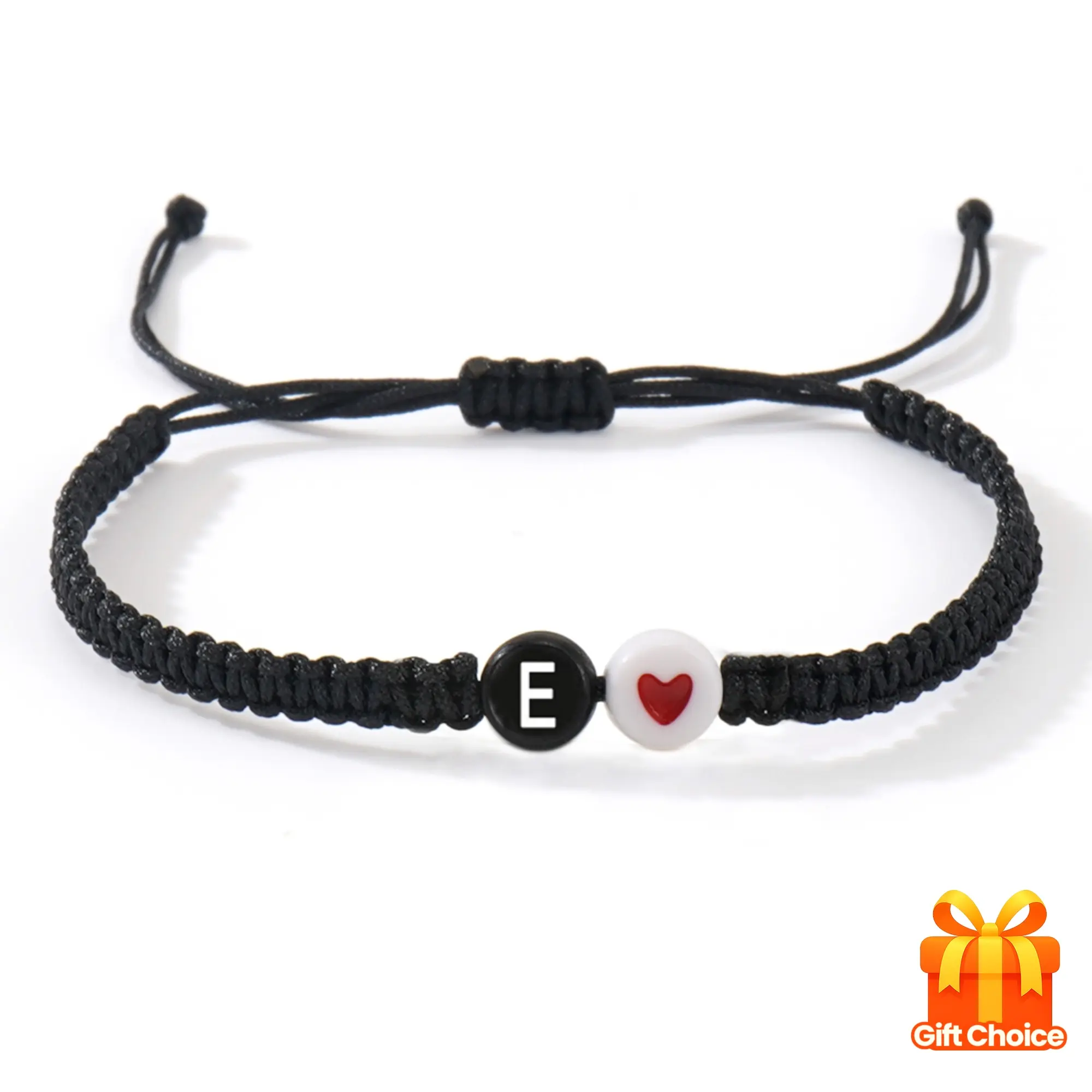 1pc Bohemian Style Letter A-Z Heart Beaded Woven Bracelet, Adjustable Couple Bracelet, Suitable for Daily Wear, Gift for Friends, Couple Jewelry Gift, Friendship Bracelet, Daily Commute, Holiday Party, Couple Date, Vacation Wear, Gift Choice, Initial Brac
