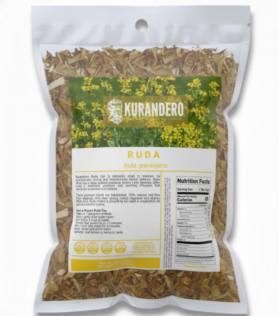 Kurandero - Ruda (Rue) — 100% Mexican • Hand-Harvested • Small-Batch • Potent Herb — Use Sparingly • Loose Leaf • Sun-Dried • No Additives • Ritual & Aromatic Use • 113 g / 4 oz