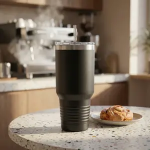 40oz Insulated Travel Mug with Cross & "God is within her" Faith Design