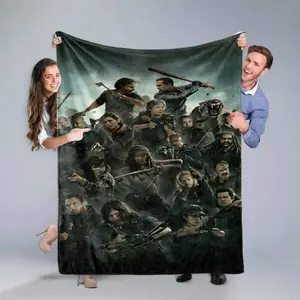 The Walking Dead Survivors Wielding Weapons To Fight Zombies - Flannel Printed Blanket, Lightweight And Easy To Pack, Wrinkle-Resistant Design, Durable, A Must-Have For Keeping Your Bedroom Warm, A Creative Gift For Friends And Family