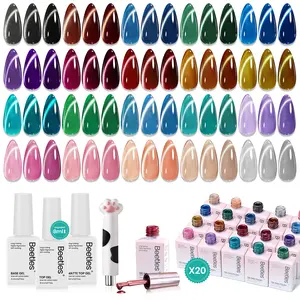【Exclusive to TikTok】Beetles Cat Eye Gel Polish Box - Moonlit Nebula 20Colors Soak Off UV LED Gel Nail Kit Glitter Cat Eye Glint Gel Polish Kit Silver Nude Pink Blue Brown Purple Magnetic Shine Soak Off UV French Nail Art Salon DIY Manicure Gift for Women