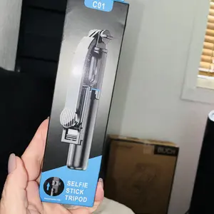 Selfie Stick, 41'' Extendable Phone Tripod Stand with Phone Holder & Detachable Remote, 360° Rotation Selfie Stick Tripod for Cell Phone Compatible with iPhone, Android, Samsung
