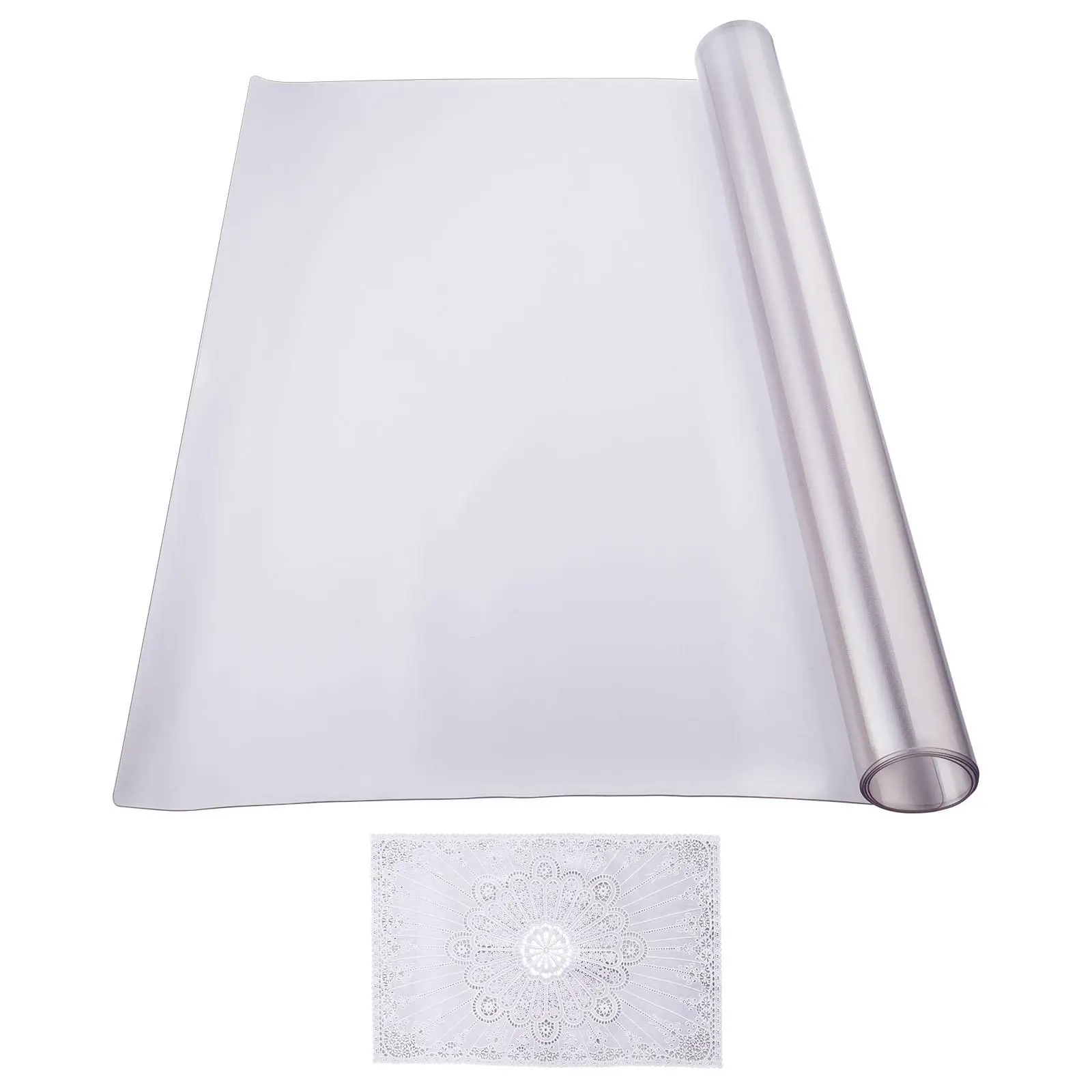 【Summerfinds】VEVOR Plastic Table Cover, 24 x 48 Inch 1.5 mm Thick Frosted Table Protector, Rectangle PVC Desk Mat, Waterproof & Easy Cleaning Desk Pad Tablecloth, for Office Dresser Dining Room Table Night Stand