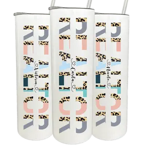 30 oz Personalized Realtor Leopard Alphabet Tumbler