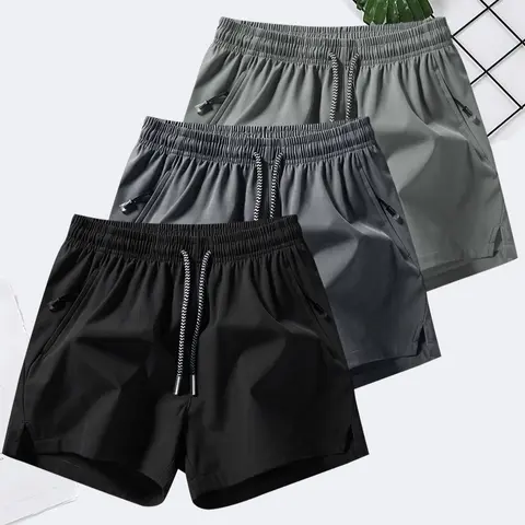 Men's Short Pants, Casual Loose Fit, Athleisure Shorts, Breathable Sporty Trunks, Quick-Dry Beach Shorts, Elastic Sports Drawstring Shorts, Daily Wear, Comfortable and Stylish