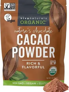 Organic Cacao Powder, Unsweetened, 8 oz (227 g) – Rich Dark Chocolate Flavor, Perfect for Baking, Smoothies & Hot Chocolate – Vegan, Keto, Paleo, Non-GMO & Gluten-Free Cocoa Powder