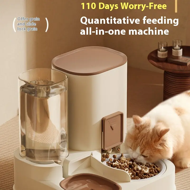 2-in-1 Automatic Dog Feeder with Water Dispenser - Large-Capacity Quantitative Auto Feeding Machine for Indoor Dogs, Versatile, Effortless Control, All-Season Pet Supply