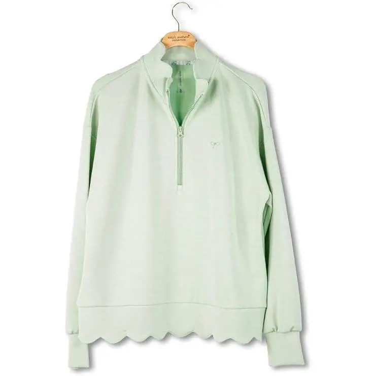 Scalloped Pullover Top - Sage - by Simply Southern