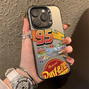 Lightning McQueen Case for iPhone 16 15 14 Pro Max 13 12 11 XR XS 16E Plus Shockproof Drop Protection Durable PC Smartphone Cover Silicone Protective Cellphone Screen Protector