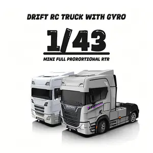 BRRRRT 1/43 Full Proportional Drift RC Truck with Gyro,High-Speed Remote Control Car for Kids and Adults,4WD Off-Road Toy Vehicle