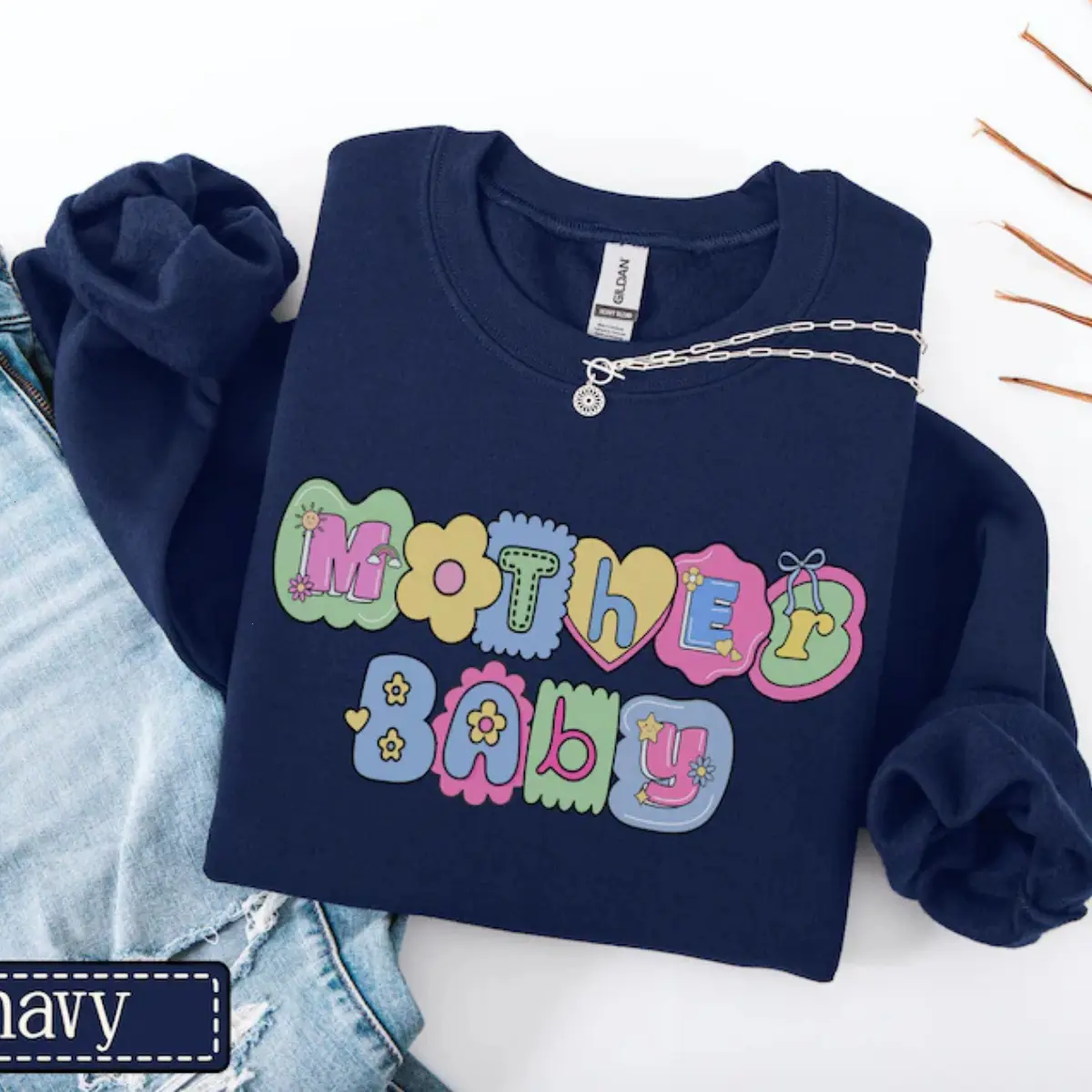 Mother Baby Sweatshirt • MBU Nurse Colorful Work Sweater • Mother Baby Unit Nurse Gifts • Postpartum Nurse Gift • MB Unit Rn Tech Crewneck