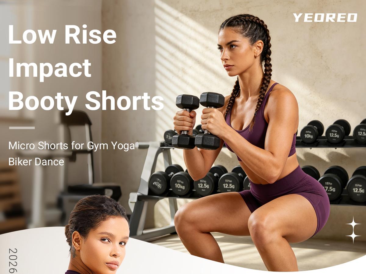YEOREO Seamless Workout Shorts for Women, 2.5" Inseam Low Rise Athletic Training Shorts, Stretchy Gym Yoga Running Biker Shorts summerwins,travel essentials,camping essentials tiktokshopbacktoschool