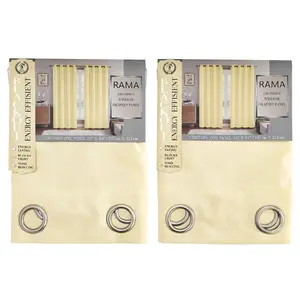 2 Pack Rama Cream Energy Efficient Curtains 2 Panels 54x84 Blackout Grommet Window Treatment