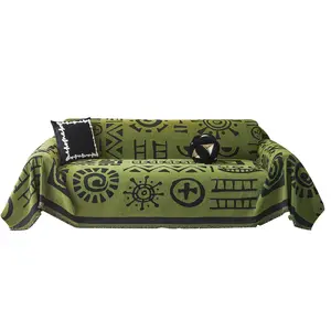 1 piece of new chenille sofa cover, a whole luxury full cover non-slip sofa blanket, suitable for all seasons, pet-friendly cover blanket, tassel design, machine washable.
