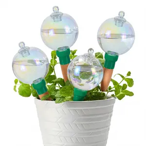 4 Pcs Plant Watering Globes with Covers 9oz Self Watering Planter Insert, Glass Water Bulbs, Indoor/Outdoor Plant Watering Devices for Automatic Drip Irrigation