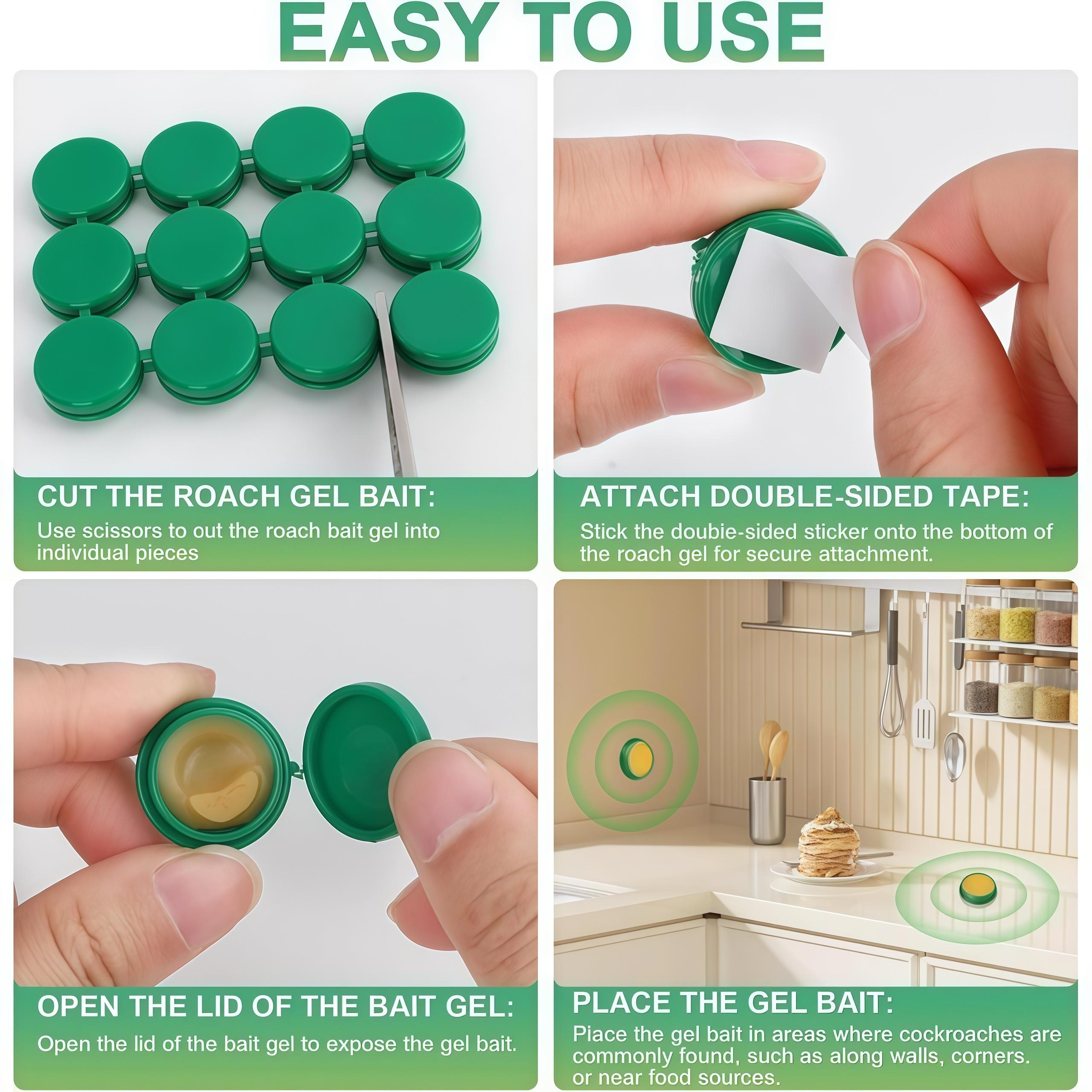 MoonSpry Powerful Roach Killer Kit  - Fast Acting Cockroach Gel Bait & Traps for Indoor Kitchen & Home, Professional Infestation Treatment