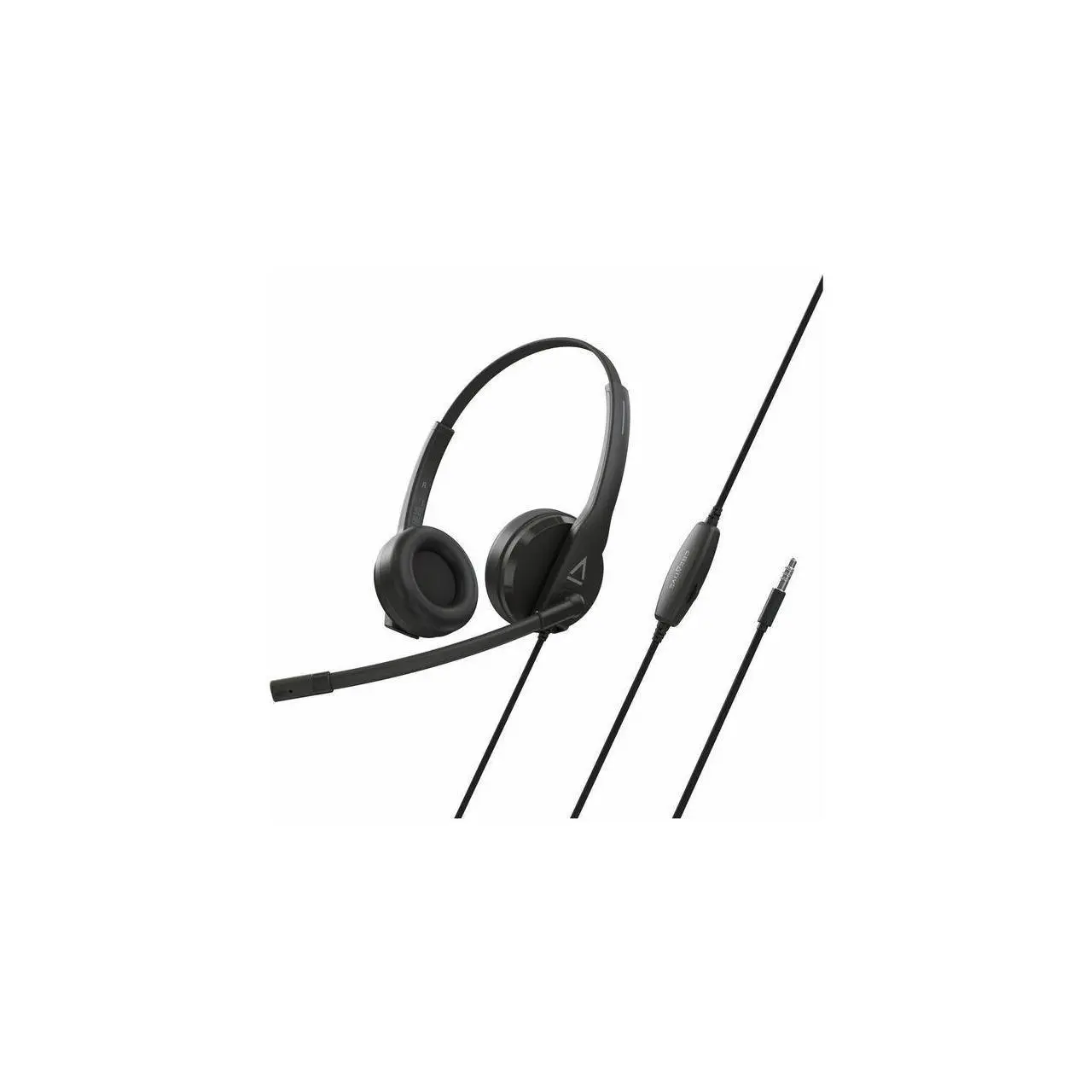 Creative HS-230 Lightweight Headset with Noise-cancelling Mic - Stereo - USB Type A, Mini-phone (3.5mm) - Wired - 100 Hz to 20 kHz - Over-the-head, On-ear - Binaural - Circumaural - Noise Cancelling,