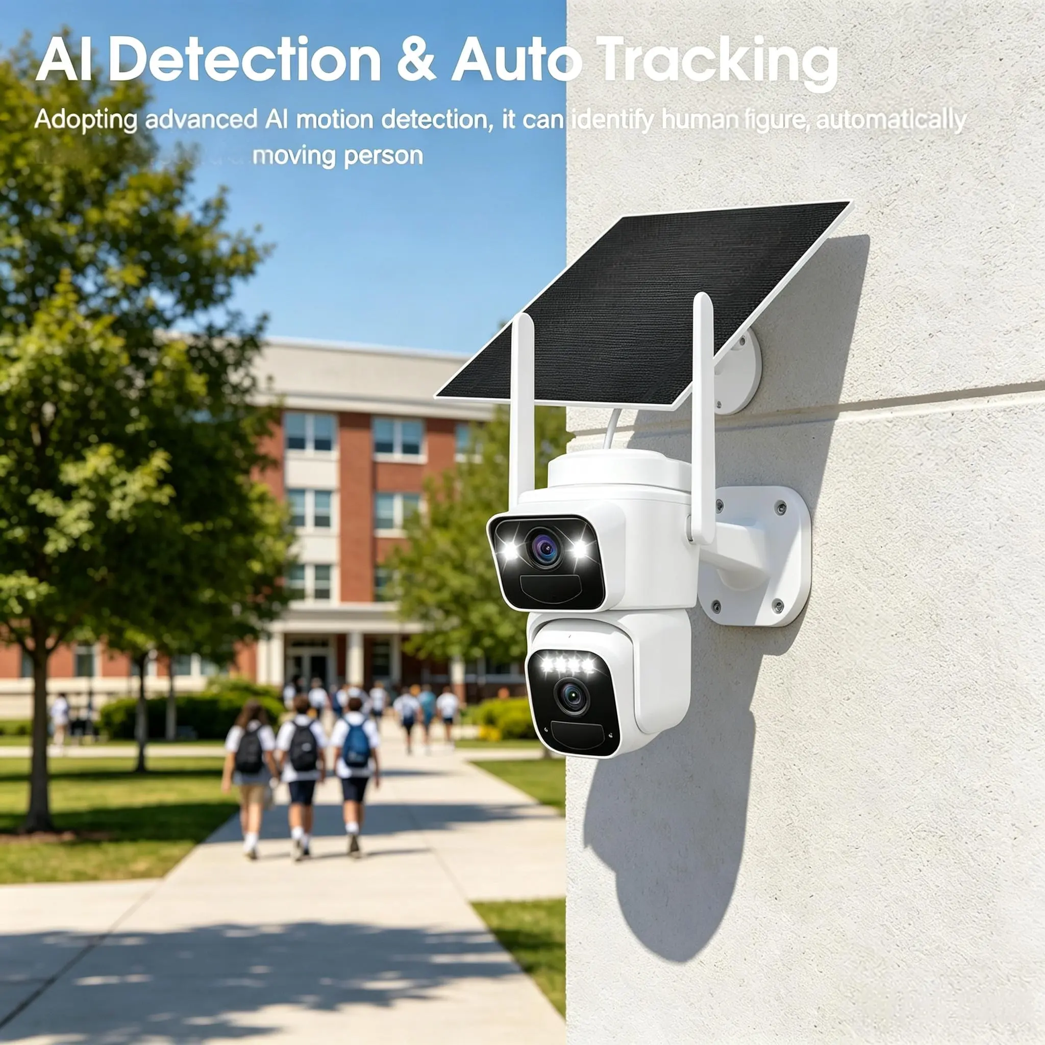 [VUN] 4G Solar Wireless Weather-Resistant Outdoor Multi-Functional smart Security doorbell camera , Pan & Tilt Control, ip65 weatherproof, 2-Way talk Audio, Color Night Vision, IP66 Waterproof, Motion Detection, No Wi-Fi Required, instant alert sohochic