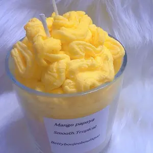 Mango Papaya Smooth Tropical Scented Candle in Glass Jar for Home Fragrance
