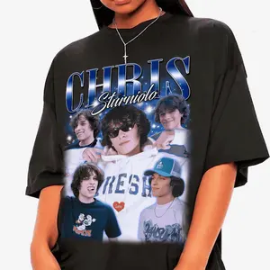 Gildan Lady's Chris Sturniolo Bootleg Graphic Crew Neck T-Shirt - Light Cotton Fabric, Baggy Oversized Loose Top, Unisex Casual Streetwear Essential, Triple Sturniolo Print, Halloween-Ready