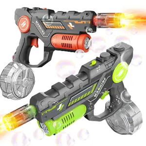 Electric Strongest Electric Bubble Water Gun, Anti-Leakage Bubble Blower Gun，LED Light Up Rechargeable Bubbles Machine Blower, High Powered High Capacity Squirt Guns