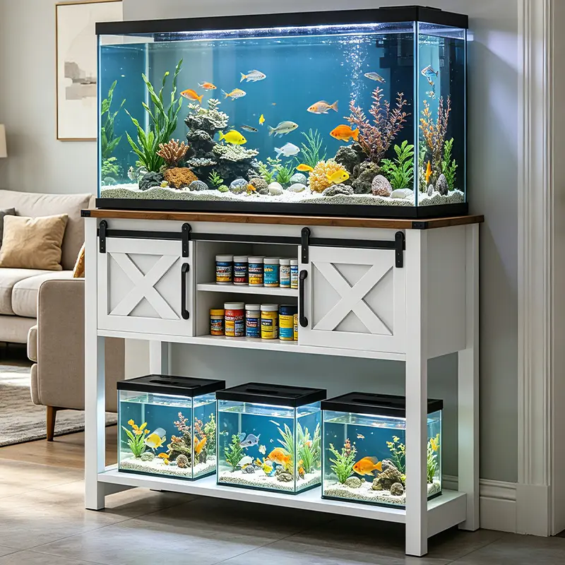 Heavy Duty Aquarium Base, Large Fish Tank Cabinet with Drawer And Storage Cabinet, Reptile Terrarium Stand for Various Large Fish Tanks And Reptile Enclosures