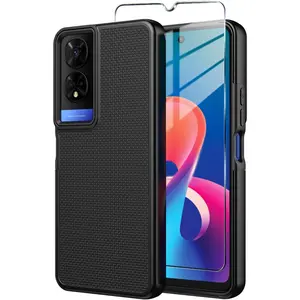 for TCL 50 XE Nxtpaper 5G  with Tempered Glass Screen Protector, Dual Layer Heavy Duty Shockproof Protection Phone  Cover for 50 XE 5G (Black) case