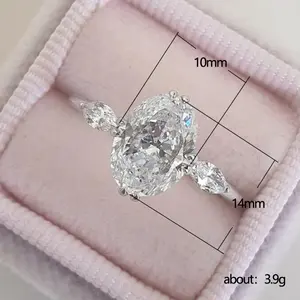 New Style 10x14mm Oval Synthetic Zirconia Wedding Ring for Women- Luxury Bridal Engagement Band, Perfect for Anniversary, Daily Wear, Valentine's Day& New Year Gift