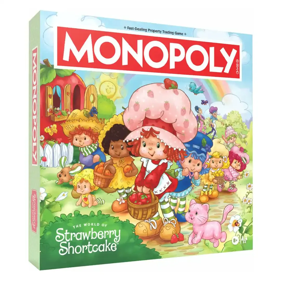 Hasbro Monopoly - Strawberry Shortcake Board Game, Classic Gameplay, Engaging Decisions, Unique Game Pieces, Learning Fun, 60+ Minutes Playtime, Ideal for 8-10 Years Olds, Fun with Friends