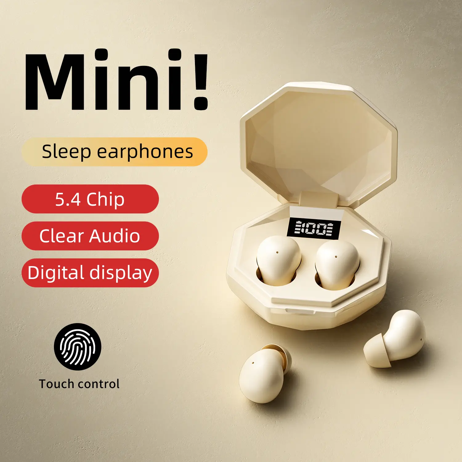 Small Mini Invisible Earbuds 5.4Wireless Bluetooth for Small Ears Low Profile Tiny Discreet Hidden Sleeping Earbuds for Work Sleep Ear Buds Invisible Headphones Buds