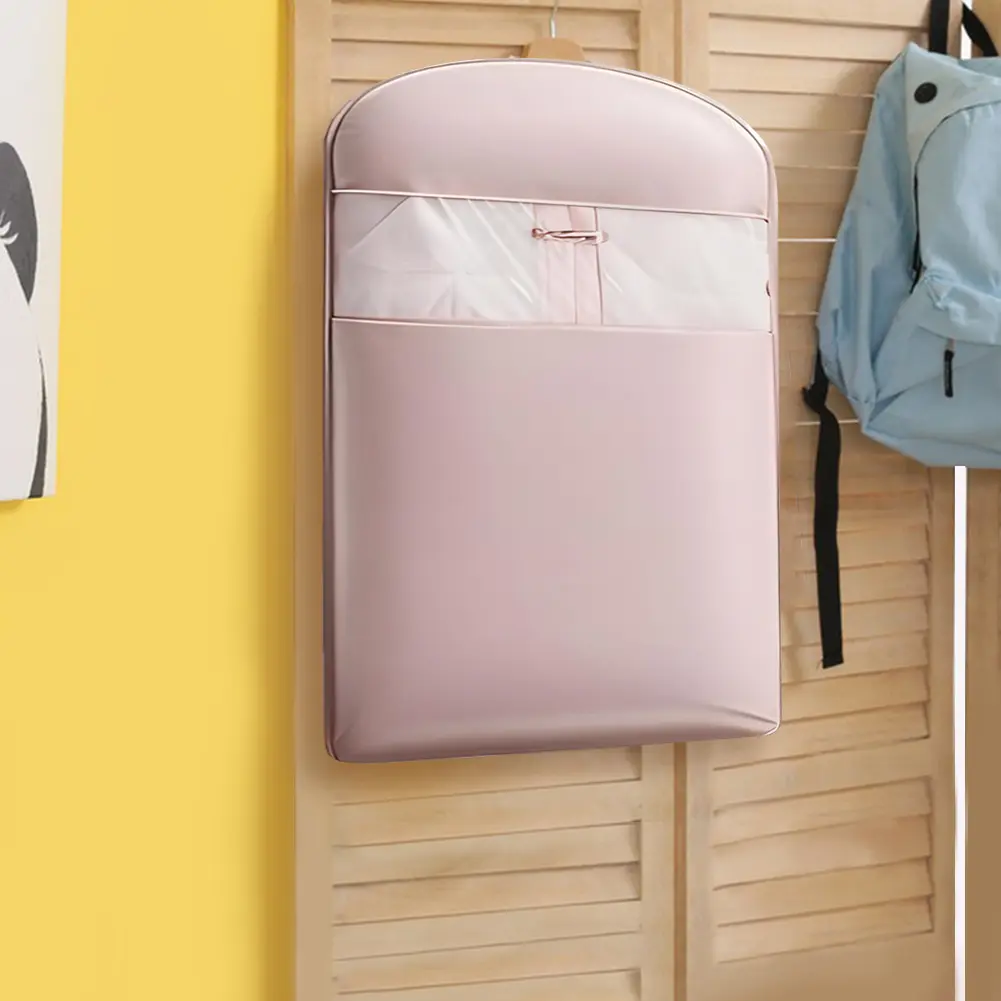 Peach Skin Velvet Durable Compact Hanging Garment Bag with Clothing Cover - Self-Compression Zipper, Transparent Dustproof Home Organization Tool (Small: 30*16*4cm) for Small Clothes & Coats, Closet Space-Maximizer Bedroom Storage Bag, S, Maximize Closet