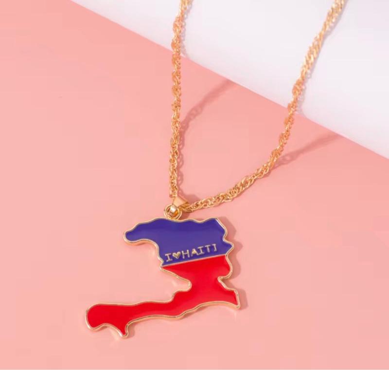 Haiti Map Necklace – Gold Plated | Elegant & Meaningful Jewelry