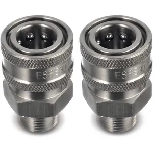 2-Pack 3/8" Quick Connect Fittings Set, Male Stainless Steel