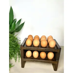 Farmhouse Stackable Wood Egg Holder l Fresh Egg Storage l Wooden Egg Holder l Wooden Egg Rack l Wood Egg Carton l Egg Tray
