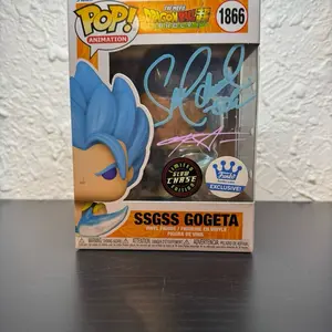 Autographed SSGSS Gogeta Funko Pop #1866 Chase Vinyl Figure