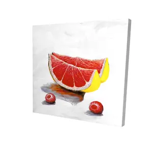 Begin Home Decor 2080-2424-GA32-1 24 x 24 in. Yellow Grapefruit Slices Canvas - Modern Kitchen Wall Decor