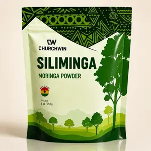 Churchwin Siliminga Moringa Powder 8oz – 100% Pure Moringa Leaf Powder | Vegan Superfood Green Powder | Non-GMO, Made in Ghana | For Smoothies, Tea & Juice